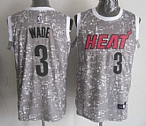 Miami Heat #3 Dwyane Wade Gray City Luminous Stitched Jersey,baseball caps,new era cap wholesale,wholesale hats